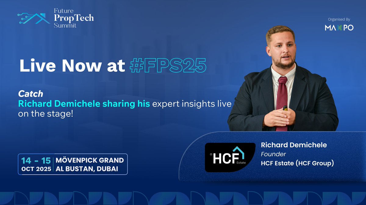 Future_Proptech's tweet image. Live Now at hashtag#FPS25!  

Mövenpick Grand Al Bustan, Dubai 
October 14–15, 2025  

𝐆𝐞𝐭 𝐘𝐨𝐮𝐫 𝐅𝐑𝐄𝐄 𝐕𝐢𝐬𝐢𝐭𝐨𝐫 𝐏𝐚𝐬𝐬: lnkd.in/gB7C4j_9 

#FPS25 #FuturePropTech #RealEstateInnovation #DubaiEvents #SmartCities #UAE #PropTechSummit #MAXPOEvents