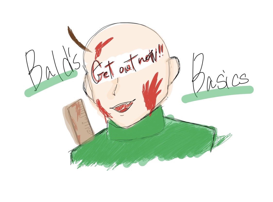 5se_vs6's tweet image. ロイロノートで描いた₍ᐢ ɞ̴̶̷.̮ɞ̴̶̷ ᐢ₎​←テスト期間中😇
 #BaldisBasics #BBAU