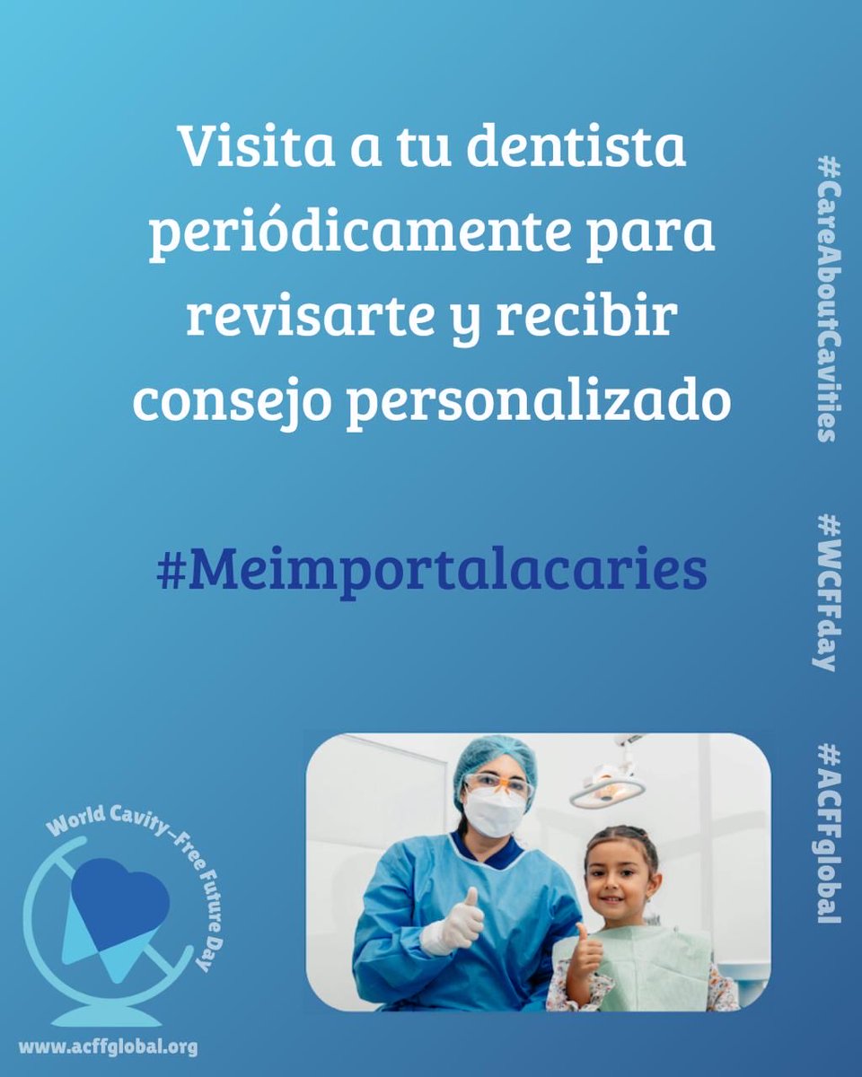 Arroz1331's tweet photo. 🦷🌍 Hoy, 14 de octubre, celebramos el #WCFFDay por un Futuro Libre de Caries.
El 44% del mundo sufre caries, ¡pero se puede prevenir!
Cuidar tu sonrisa es cuidar tu salud. 💙
#MeImportaLaCaries #ACFFGlobal #CareAboutCavities https://t.co/WcGjcGrzAO