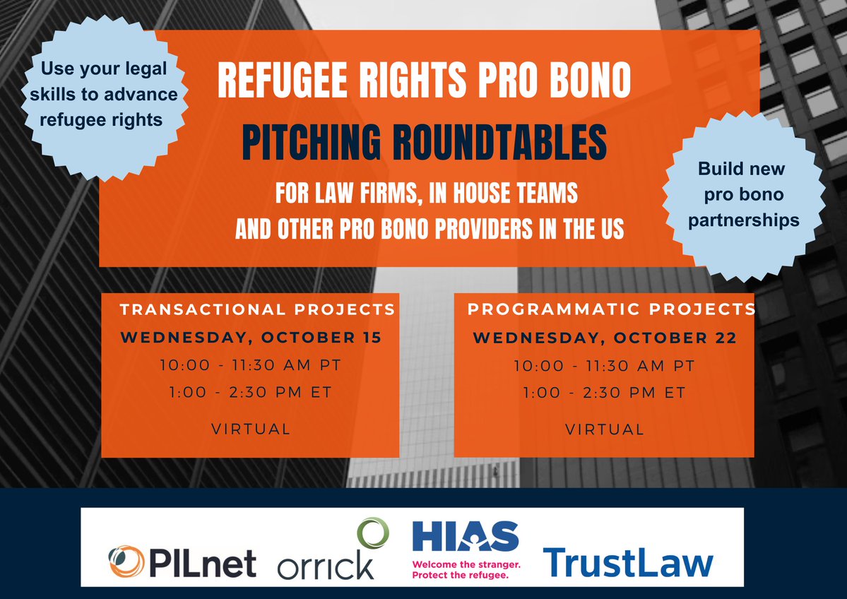 ⏳ Tomorrow! Don’t miss PILnet’s US Refugee Rights Roundtable 2025.
Law firms will hear directly from NGOs and Refugee Led Organizations about their pressing legal needs &amp; where your expertise can make the biggest impact. Head onto website for more info: pilnet.org/event/us-refug…