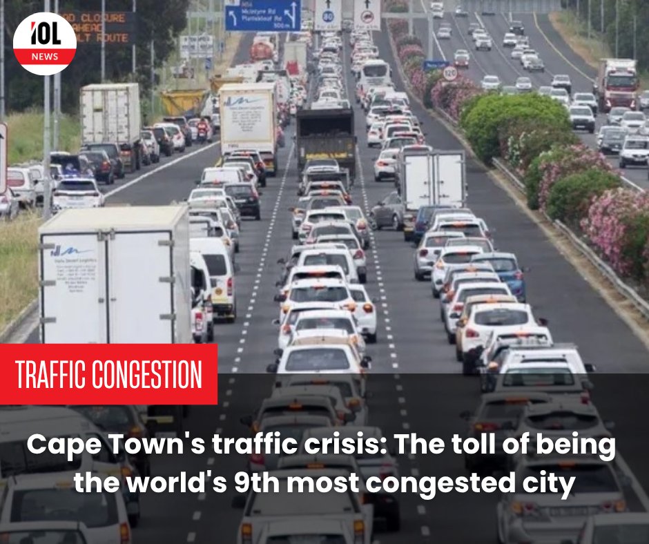 IOL's tweet photo. According to the 2024 Global Traffic Scorecard, Cape Town was ranked the ninth most congested city in the world, with motorists losing an average of 94 hours per year to delays.
#news #CapeTown #traffic #congested #city #delays
Read on https://t.co/aAjCBtm0IN https://t.co/7noZ0BAd3j