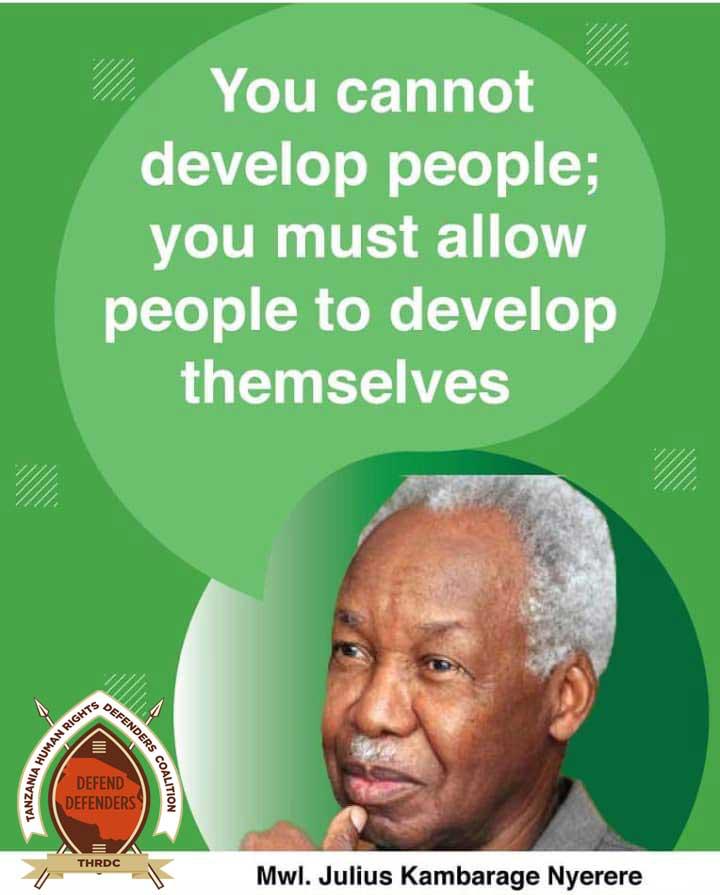 THRDCOALITION's tweet photo. HAPPY NYERERE DAY TO ALL TANZANIANS. LET US USE THIS DAY TO REMEMBER THE WISE WORDS OF OUR GREATEST NATIONAL HERO, MWALIMU JULIUS KAMBARAGE NYERERE. #NyerereDay https://t.co/DghScsMMuG