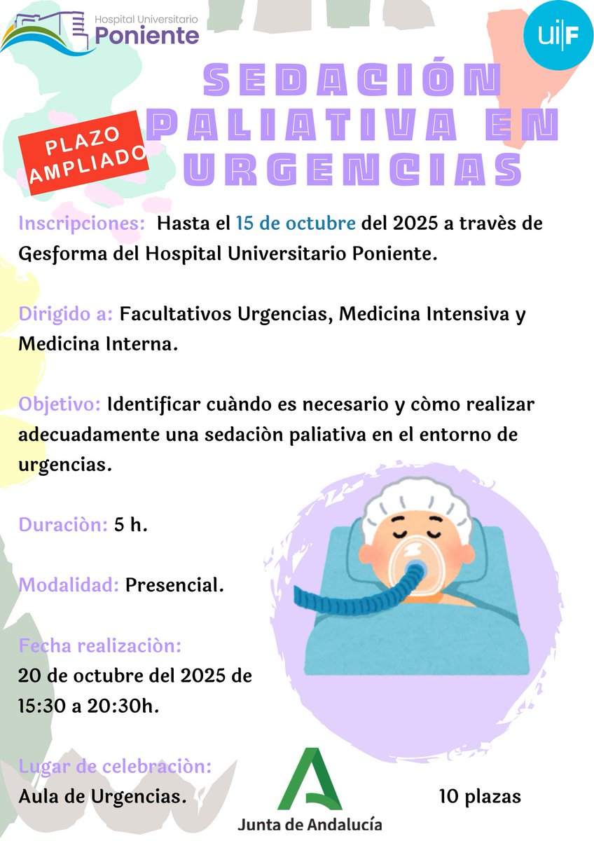 ¡¡ Ampliado plazo de inscripción !!

+info: a través de #gesforma del <a href="/HUniv_Poniente/">Hospital Universitario Poniente</a>