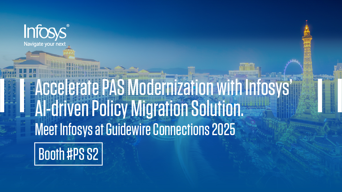InfosysEvents's tweet image. Fragmented PAS systems are draining resources and delaying innovation for P&C insurers. It’s time to modernize. Infosys helps you accelerate PAS transformation with AI-powered policy migration, reducing risk, cutting (cont) spkl.io/l/6011Andh1