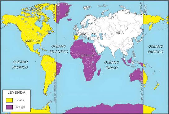 그 논리로 스폐인과 포르투갈은 교황이 약속한 아시아 전역과 남극 대부분과 팔레스타인 지역을 소유해야 됨