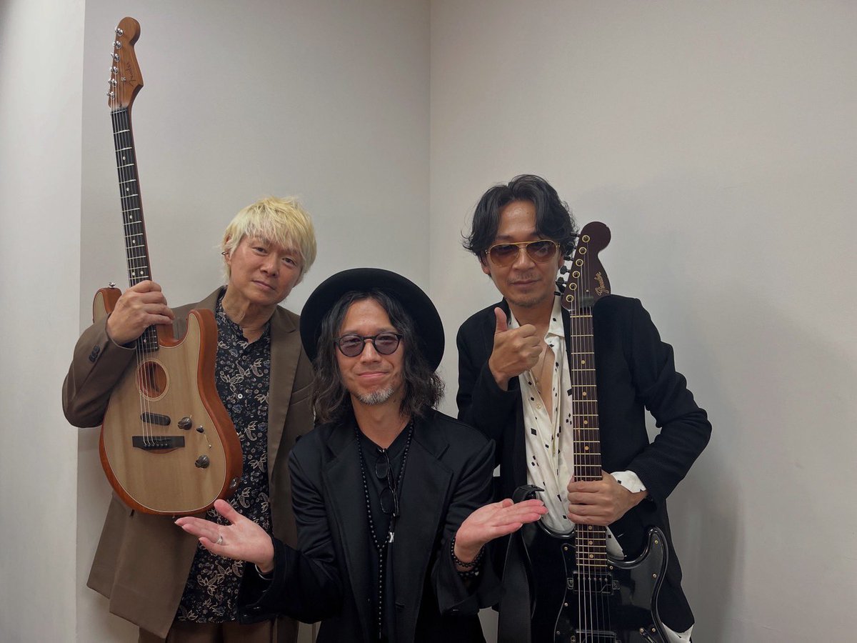 joeyokomizo_'s tweet image. 『#FenderExperience2025』奇跡の連続でした💫
最終日はTUBEの #春畑道哉 さんとL'Arc〜en〜Cielの #Ken さんとのトーク&ライブセッションからスタート👍🏻 
トークパートは春さんとKenさんが漫才コンビか!というぐらいの爆笑トークを展開🤣