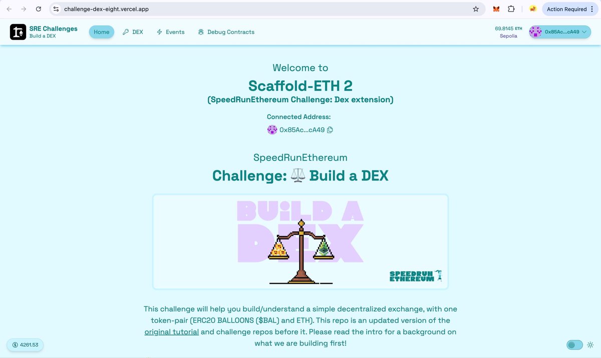 syethesc1entist's tweet image. challenge 4: Build a DEX is complete 🥳
#speedrunethereum #speedrunethereumchallenge #buidlguidl #challenge4 #dex