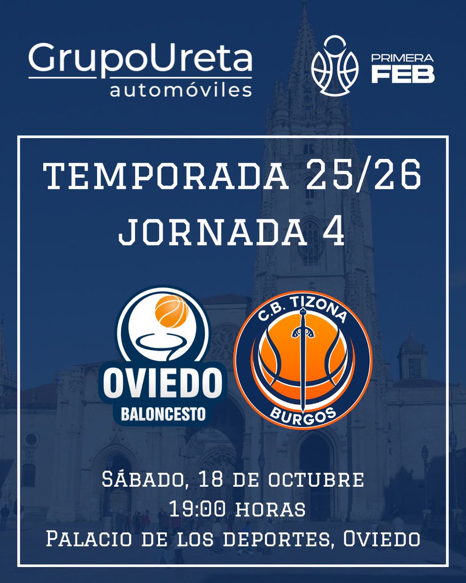 👋🏻¡Buenos días, majos!

🔋Esperamos que hayáis recargado las pilas durante el puente porque esta semana tenemos una nueva cita con la #PrimeraFEB y os queremos a todos con el equipo.

👀El sábado visitamos al <a href="/oviedocb/">Alimerka Oviedo Baloncesto</a> 

⚔️¡Vamos, Tizona!

#SomosTizona #EspírituTizona