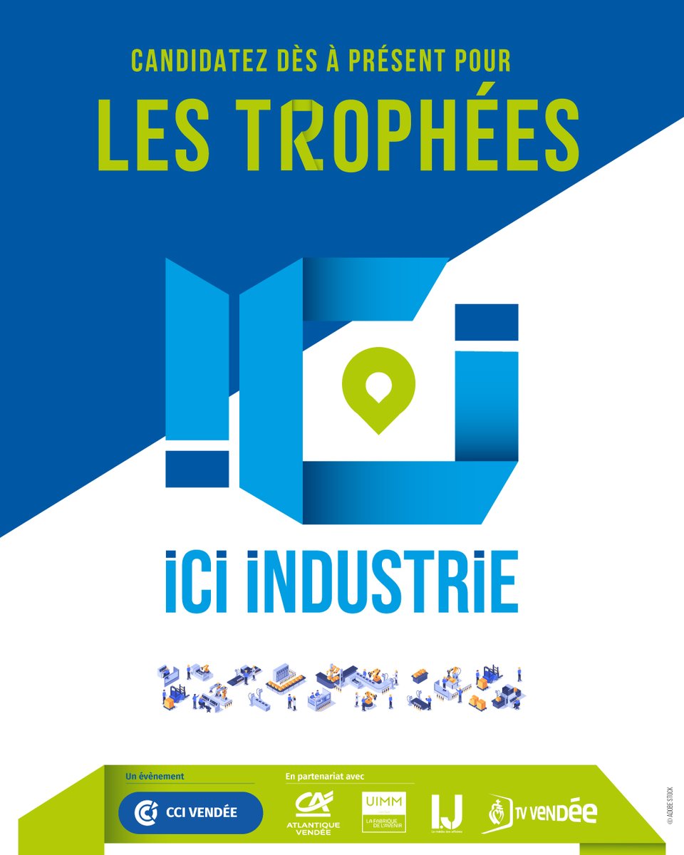 CCI Vendée (@ccivendee) on Twitter photo Pourquoi candidater aux Trophées ICI Industrie ?
☑️ une visibilité médiatique
☑️ une campagne de valorisation nos supports
☑️ une reconnaissance locale qui renforce votre attractivité 
Candidatures jusqu'au 30/10 !
🔗urlr.me/GzUHsQ Pourquoi candidater aux Trophées ICI Industrie ?
☑️ une visibilité médiatique
☑️ une campagne de valorisation nos supports
☑️ une reconnaissance locale qui renforce votre attractivité 
Candidatures jusqu'au 30/10 !
🔗urlr.me/GzUHsQ