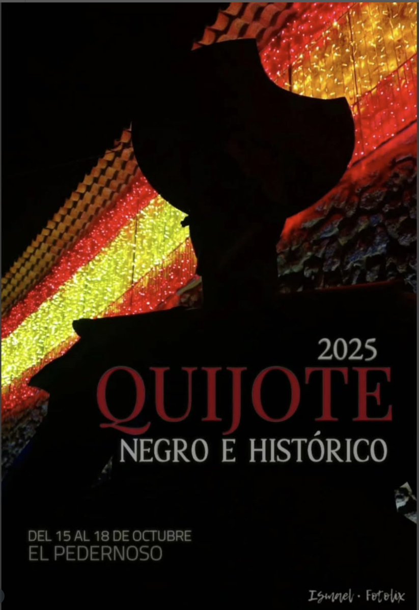 Tras el gran éxito de año pasado, mañana día 15 se inagura la segunda edición de QUIJOTE NEGRO E HISTÓRICO en El Pedernoso. Tendré el honor de participar a las 19.00 en una mesa junto a mi amigo @jonarretxetoure , Ignacio Olmo, @urkoolazabal y Mónica Moreno Fernández.