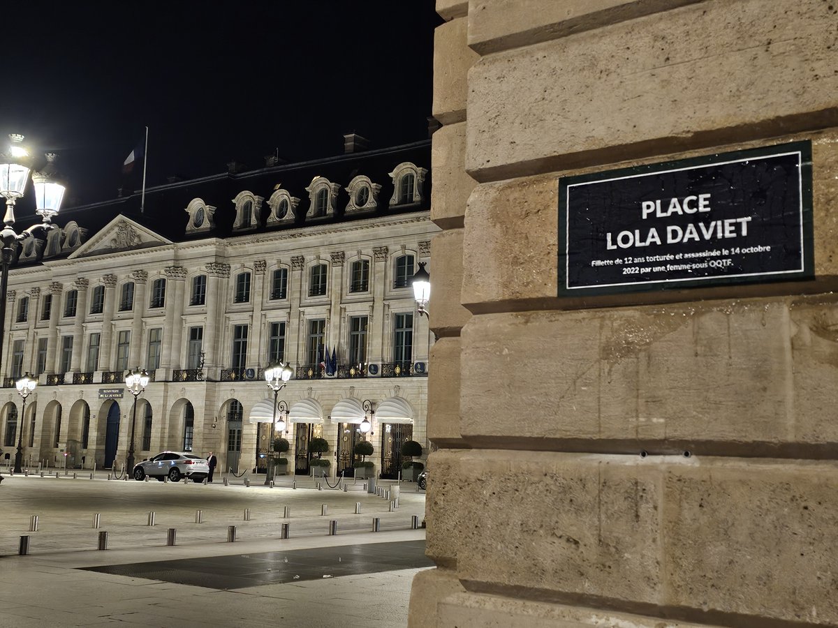 InstitutJustice's tweet image. N&apos;oublions jamais Lola. 

📍La Place Vendôme renommée Place Lola Daviet.
