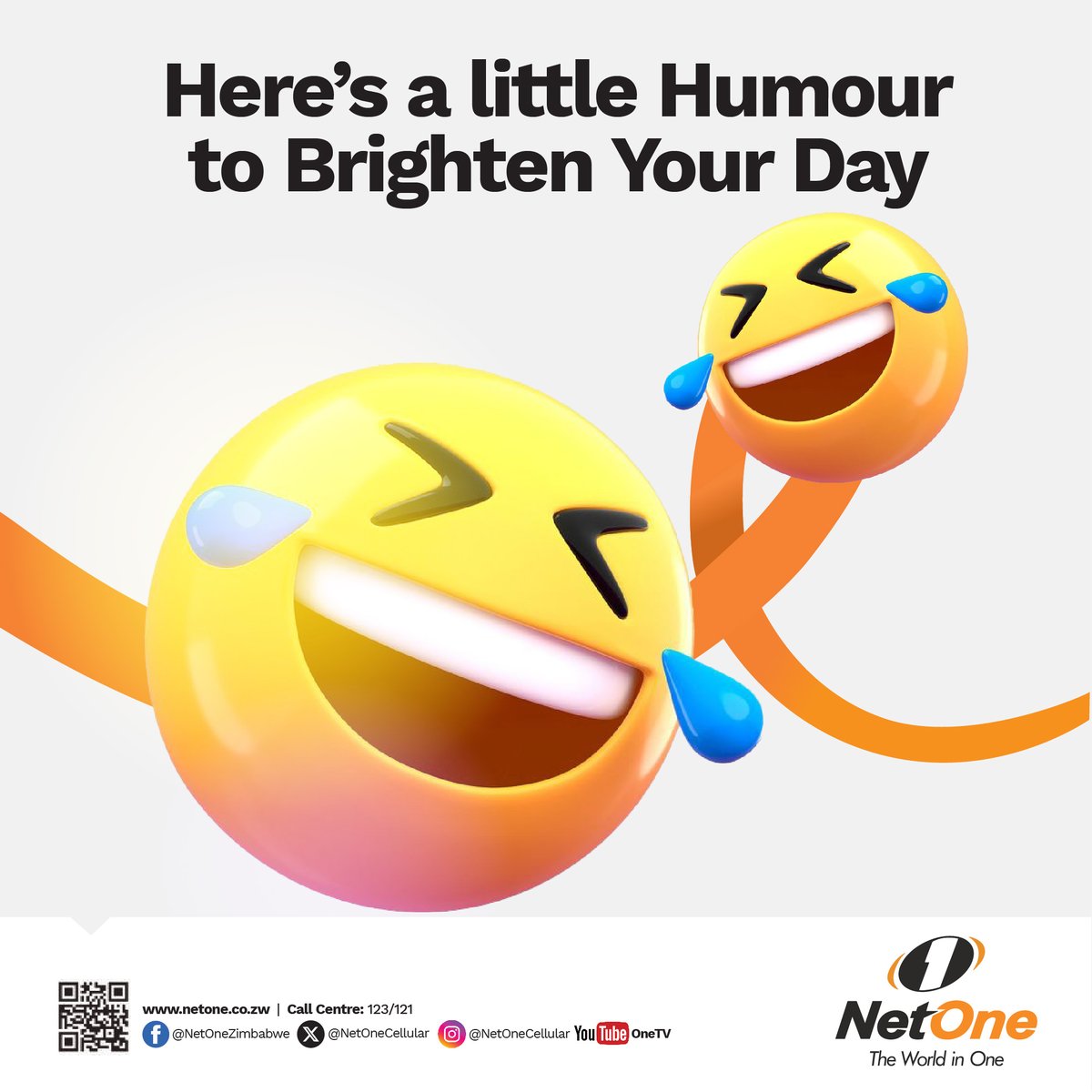 NetOneCellular's tweet photo. Here’s a little Humour to Brighten Your Day:
What did the smartphone say to the SIM card?
“Without you, I’m just a pretty face with no connection!”
Dial *379# to purchase bundles and connect more to share the laughter.
#StayConnectedWithNetOne https://t.co/7ZtolGgJA3