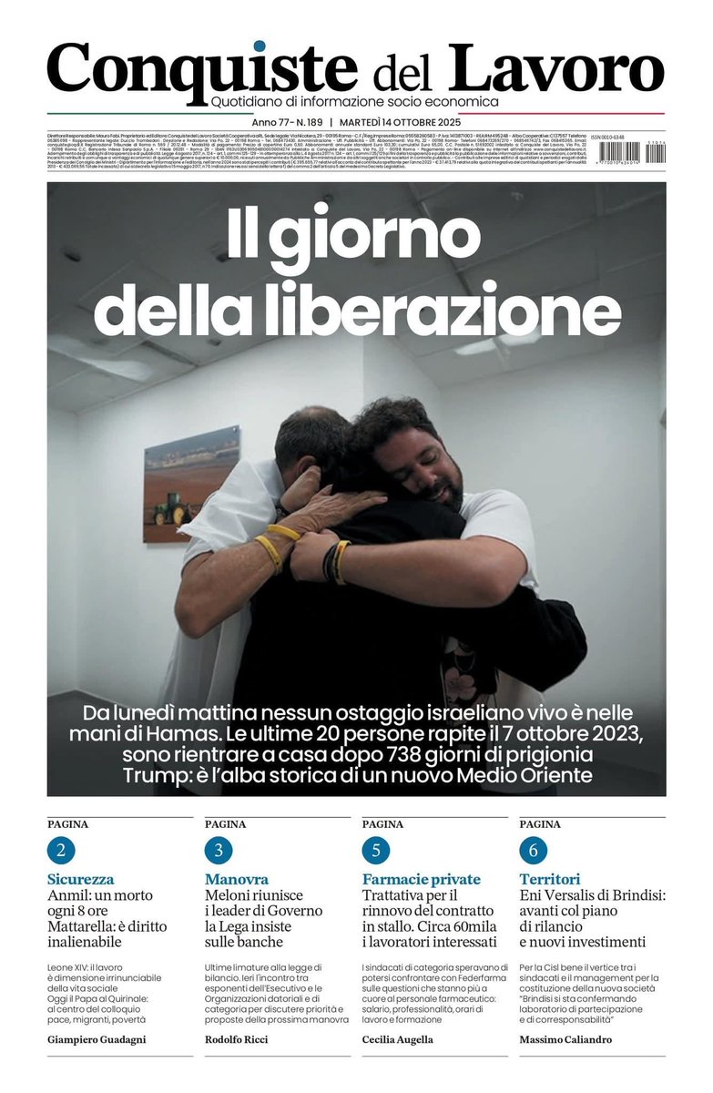 CislTaBr's tweet photo. 🟢 #Eni #Versalis di #Brindisi: avanti col piano di rilancio e nuovi investimenti 🟢
Nota congiunta del #SegretarioGenerale #CISLTarantoBrindisi #LuigiSpinzi e del segretario Generale #FEMCA CISL Taranto Brindisi, #MarcelloDeMarco⤵️
#Conquiste del #Lavoro ~ edizione del 14.10.2025
#CISL #USTCISLTarantoBrindisi #USTCISL #Taranto #Brindisi