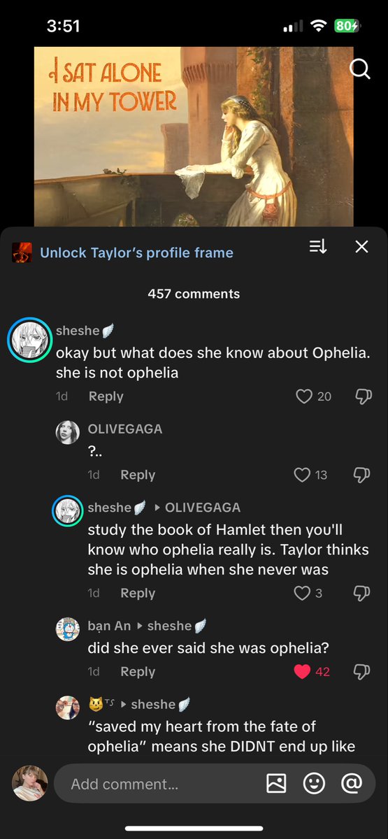 hrts4renee's tweet image. "she is not ophelia" says person who has not listen to the song