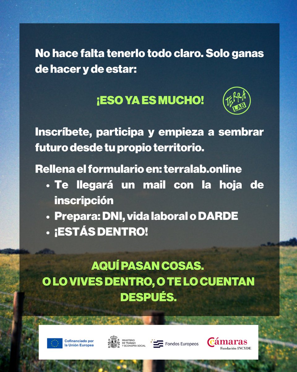 MITierradelVino's tweet image. 🌱 ¿Tienes una idea para impulsar la comarca?
El programa #SOMTerritori de #TerraLab acompaña a quienes emprenden con impacto local.
✨ Formación, mentoría y comunidad.

🔗 terralab.online
🔔 Si ya emprendes o quieres hacerlo en la comarca 👉 🔴🔵Contacta con Adapt@+t