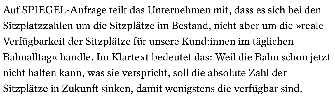 How it started. How it’s going. Aber Hauptsache behaupten, dass sich an der Zahl der verfügbaren Sitzplätze nichts ändert ...
