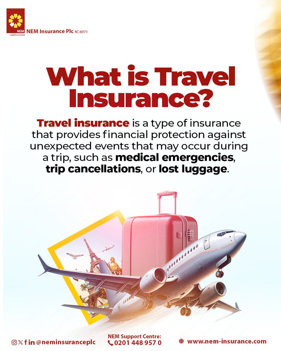 neminsuranceplc's tweet photo. โ๏ธ Traveling soon? Protect your journey with NEM Travel Insurance โ covering medical emergencies, trip cancellations & lost luggage. ๐๐ผ
Peace of mind should always travel with you. ๐
#TravelSmart #NEMInsurance https://t.co/vfO9IJYQxG