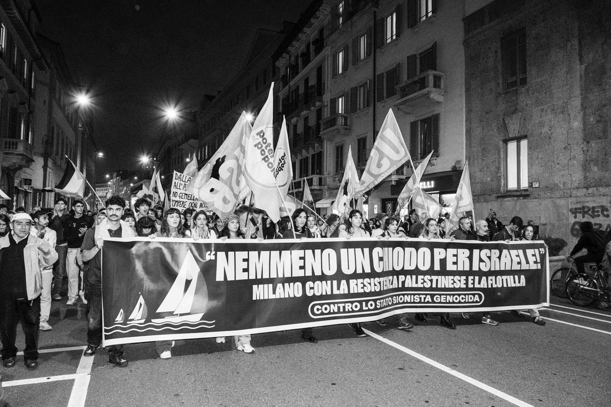 BOCCIATA LA MOZIONE 
MANGANELLATE SOTTO PALAZZO MARINO   

Dopo la bocciatura della mozione che chiedeva la sospensione del gemellaggio con Tel Aviv manganellate contro i manifestanti  

#FreePalestine 
#StopGenocide 
#CeasefireNow 
#StopBombingGaza 
#GlobalSumudFlotilla