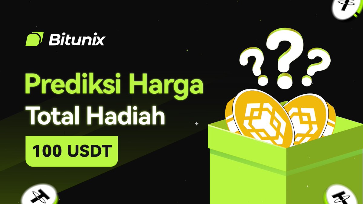 BitunixID's tweet image. 🔥 Tebak Harga BNB & Menangkan Hadiah! 🔥
Prediksi harga BNB sekarang dan rebut total hadiah 100 USDT!
Cara Ikut:
1️⃣ Follow akun resmi Bitunix
short.bitunixads.com/15YL2h8R
2️⃣ Tebak harga penutupan mingguan BNB di kolom komentar
3️⃣ Sertakan tagar #BitunixBNB dan tag 3 temanmu
Share…