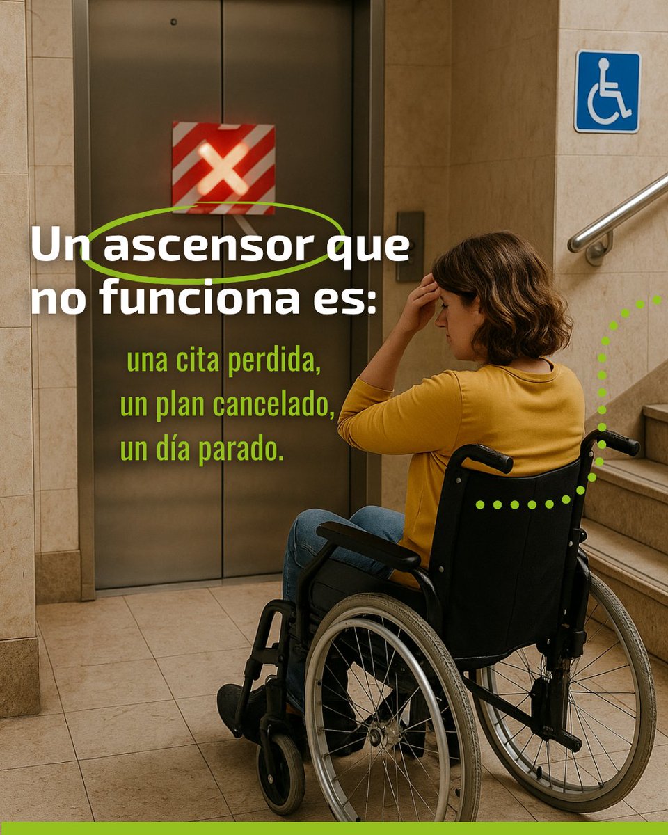 Cuando el ascensor no funciona no es “mala suerte”: es una cita perdida, un plan cancelado, un día parado.

La alternativa no es “apáñate”.

💬 Cuéntanos: ¿en qué lugar te has quedado a medio camino últimamente? Te leemos.

#Accesibilidad #DiscapacidadFísica #ascensor #derechos
