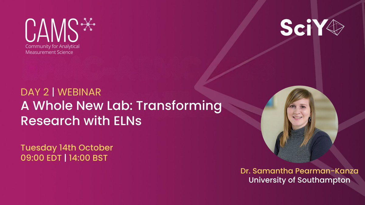 SciYSoftware's tweet image. ⏰ Don’t miss today’s double session at #CAMS #FutureLab: Chemistry in the Digital Age!
Day 2 brings 2 webinars exploring how digital tools are transforming research, orchestration, and automation in modern laboratories 👇
🔗 Register now: goto.bruker.com/47cnGJd
