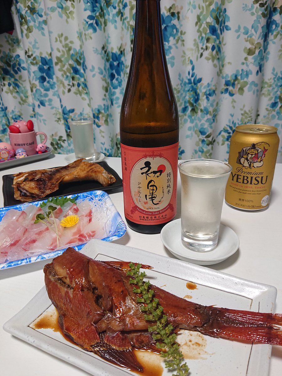 晩酌♪
藤枝市岡部町    初亀醸造
【 初亀 特別純米 ひやおろし 原酒 】😋