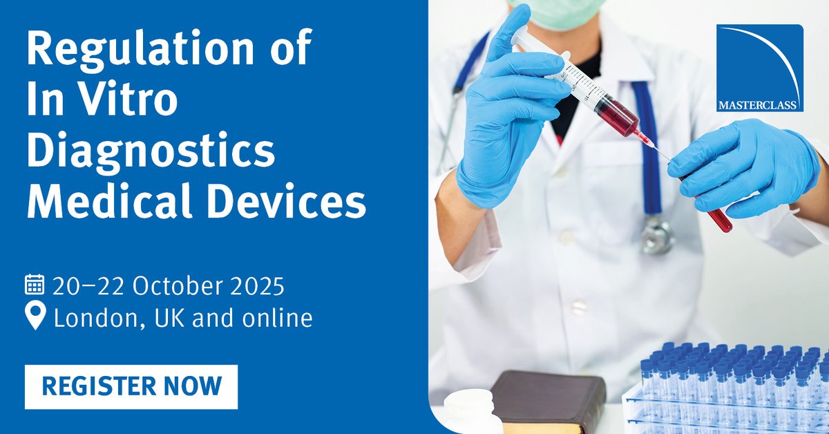 ⏰Last chance to book our Regulation of In Vitro Diagnostics Medical Devices Masterclass on 20-22 October 2025 (London or online). Join 9 experts for a deep dive into the EU’s IVD Medical Devices Regulation.

Book now 👉 topra.org/TOPRA/TOPRA_Me…

#TOPRA #ProfessionalDevelopment