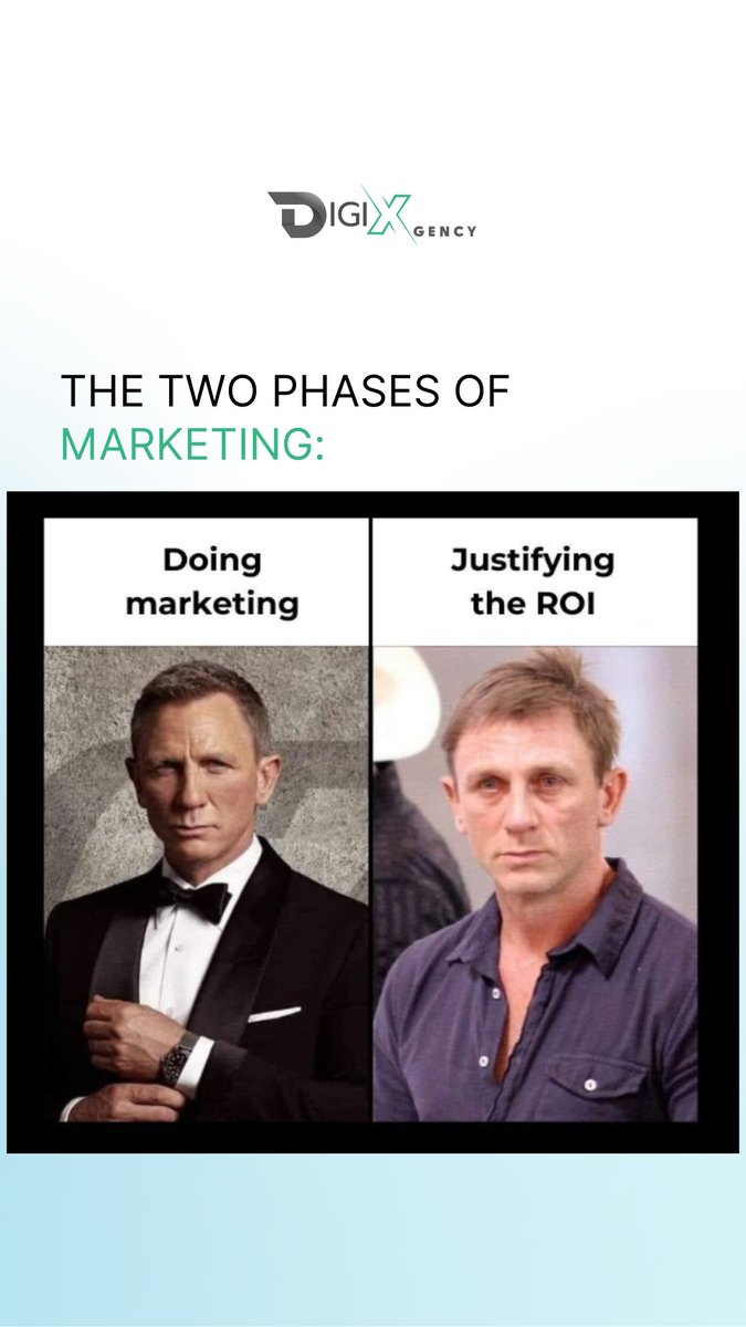 digixgency's tweet photo. The two sides of every marketer’s story! 😂

#MarketingHumor #DigitalMarketing #ROI #Digixgency https://t.co/vrveegHwKY