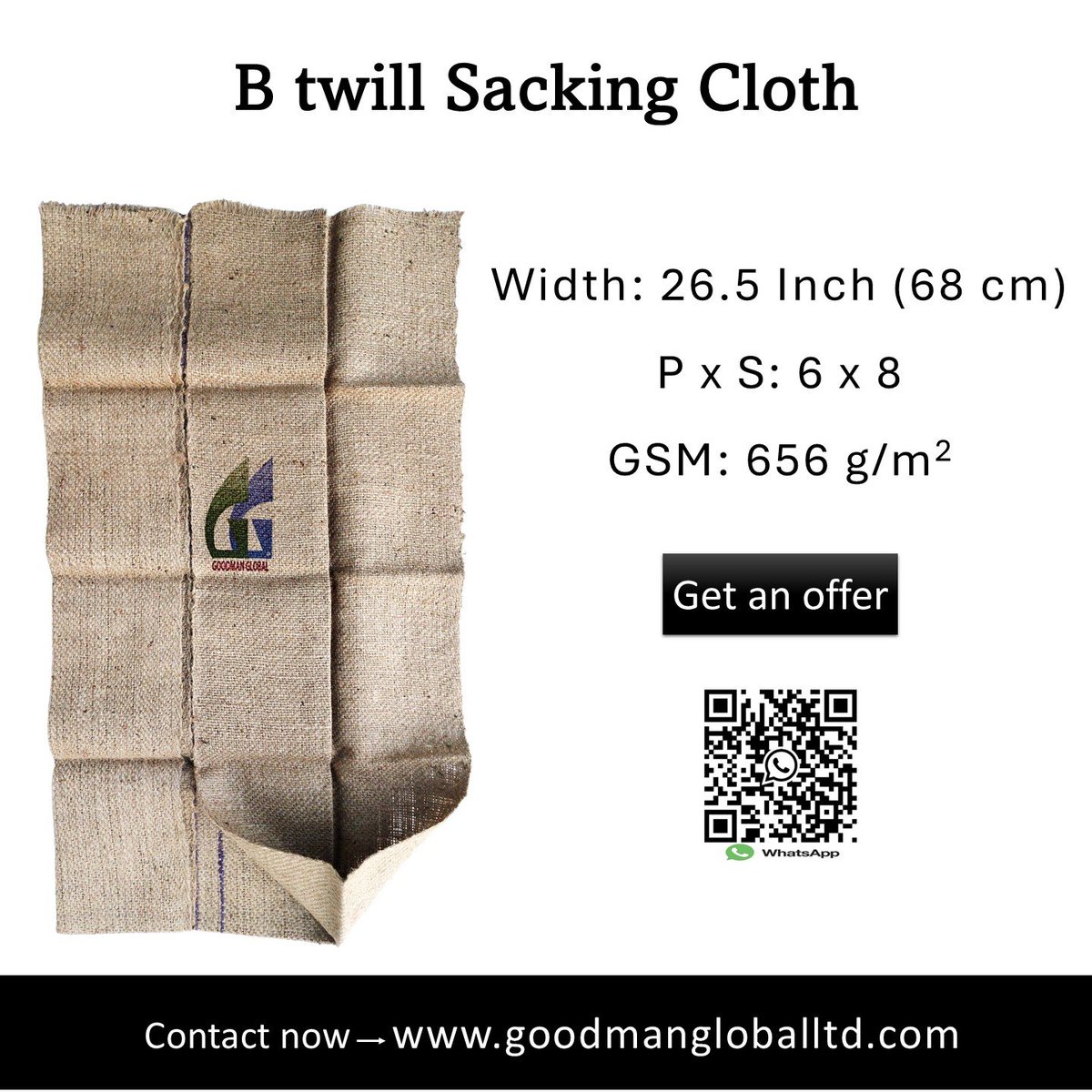 Goodman_Global's tweet image. 26.5 Inches width B.twill Sacking jute cloth 
👉 goodmangloballtd.com 👉 @Goodman_Global

👉 Used for:

➡️ Making for sacks
➡️ outdoor awning
➡️ Making Handbags
➡️ agriculture

#jutefabric #sacking #sackingcloth #sackingfabric  #eco-friendly
