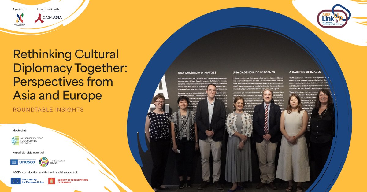 culture360_asef's tweet image. 🌏🌍 How can #CulturalDiplomacy move beyond institutions to embrace care, community &amp;amp; collective responsibility?

At the #ASEFLinkUp #Roundtable in Barcelona 🇪🇸, experts from #Asia &amp;amp; #Europe reimagined cultural #diplomacy as collective work — rooted in empathy, reciprocity &amp;amp;