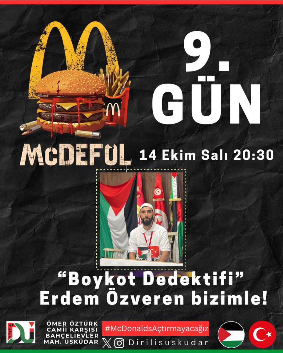 Üsküdar ve Çevre ilçeleri Desteğe
Bekliyoruz.

Ülkemizde Siyonist Markaları
🚫 istemiyoruz ⚠️

✋ <a href="/DirilisUskudar/">Diriliş Üsküdar</a> 🇵🇸