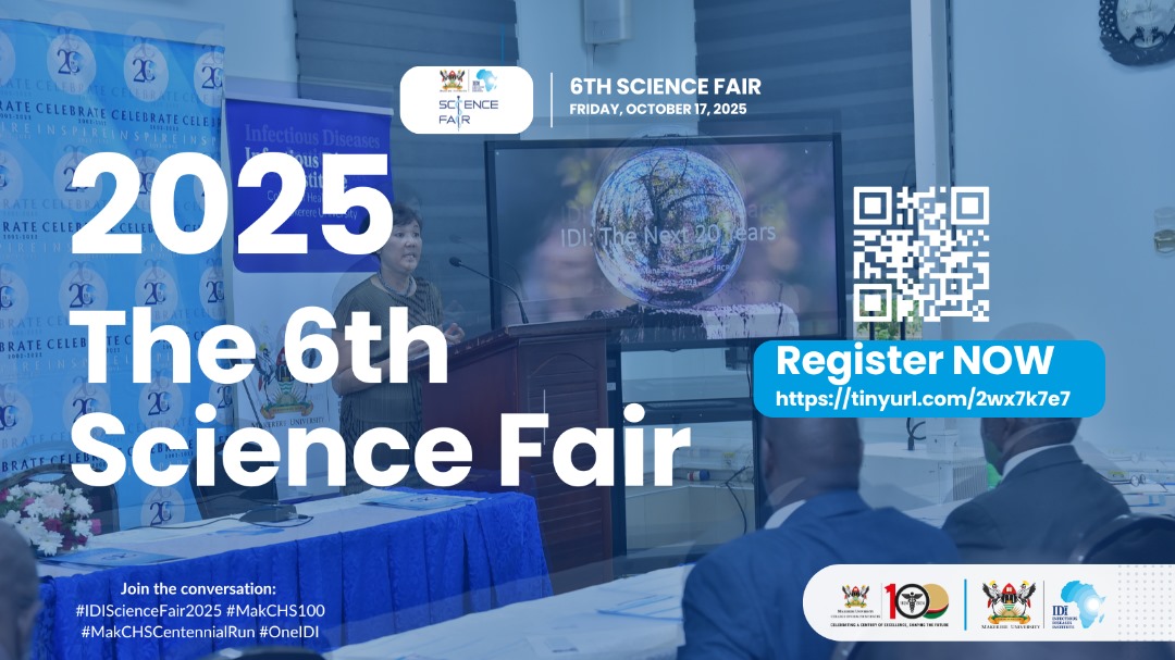 🚀 Just 3 days to go!
The 6th Science Fair is happening this Friday, Oct 17 🎉
Explore innovation, connect with brilliant minds &amp; celebrate science at <a href="/IDIMakerere/">Infectious Diseases Institute, Makerere University</a>✨
🔗 Register NOW: [tinyurl.com/2wx7k7e7](tinyurl.com/2wx7k7e7)
#IDIScienceFair2025 #MakCHS
<a href="/dmeya/">David</a>