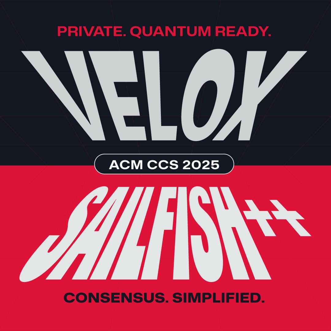 SUPRA_Labs's tweet image. Two breakthroughs dropped at #ACMCCS2025 that just changed the game.
🔬 Velox: 10x faster private compute. Quantum-proof.
⚙️ Sailfish++: Consensus in 2 messages vs 6.
Real question: what matters MORE for next 10 years?
⚡ Speed 🔐 Privacy 🛡️ Security
Drop your take 👇