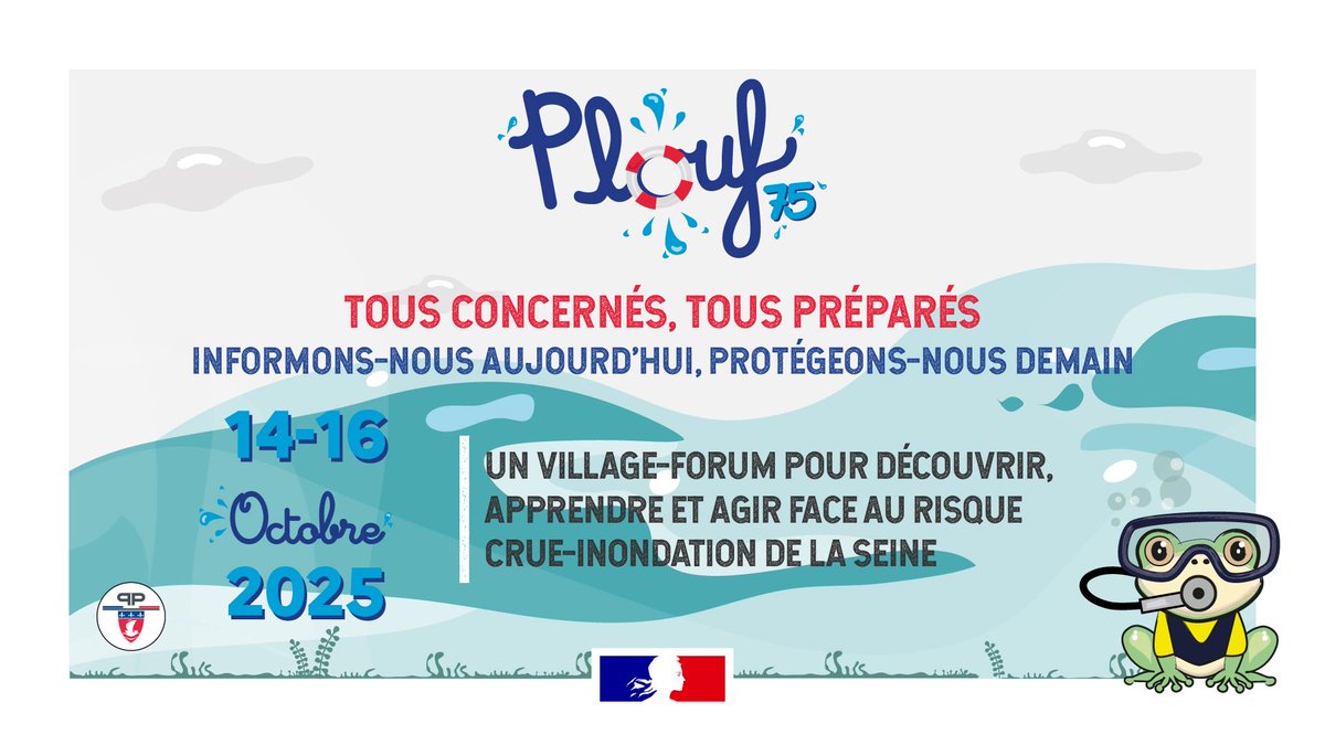 prefpolice's tweet image. 📍 Du 14 au 16 octobre, la @prefpolice organise #PLOUF75 à la @citedessciences !
Un village-forum gratuit pour tout savoir sur le risque de crue de la Seine, avec ateliers ludiques et pédagogiques ouverts à tous. 👪
Infos et inscription 👉 plouf75.prefpolice.fr