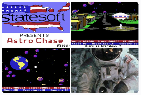 The #C64 A to Z

My Fave ‘A’ Games No.26

Astro Chase

Well presented with a cool intro/outro, nice graphics, decent music, and fast multidirectional scrolling, Astro Chase was pretty impressive in 1984. Under the gloss, it’s a simple shooter, but still it's good fun for a while.