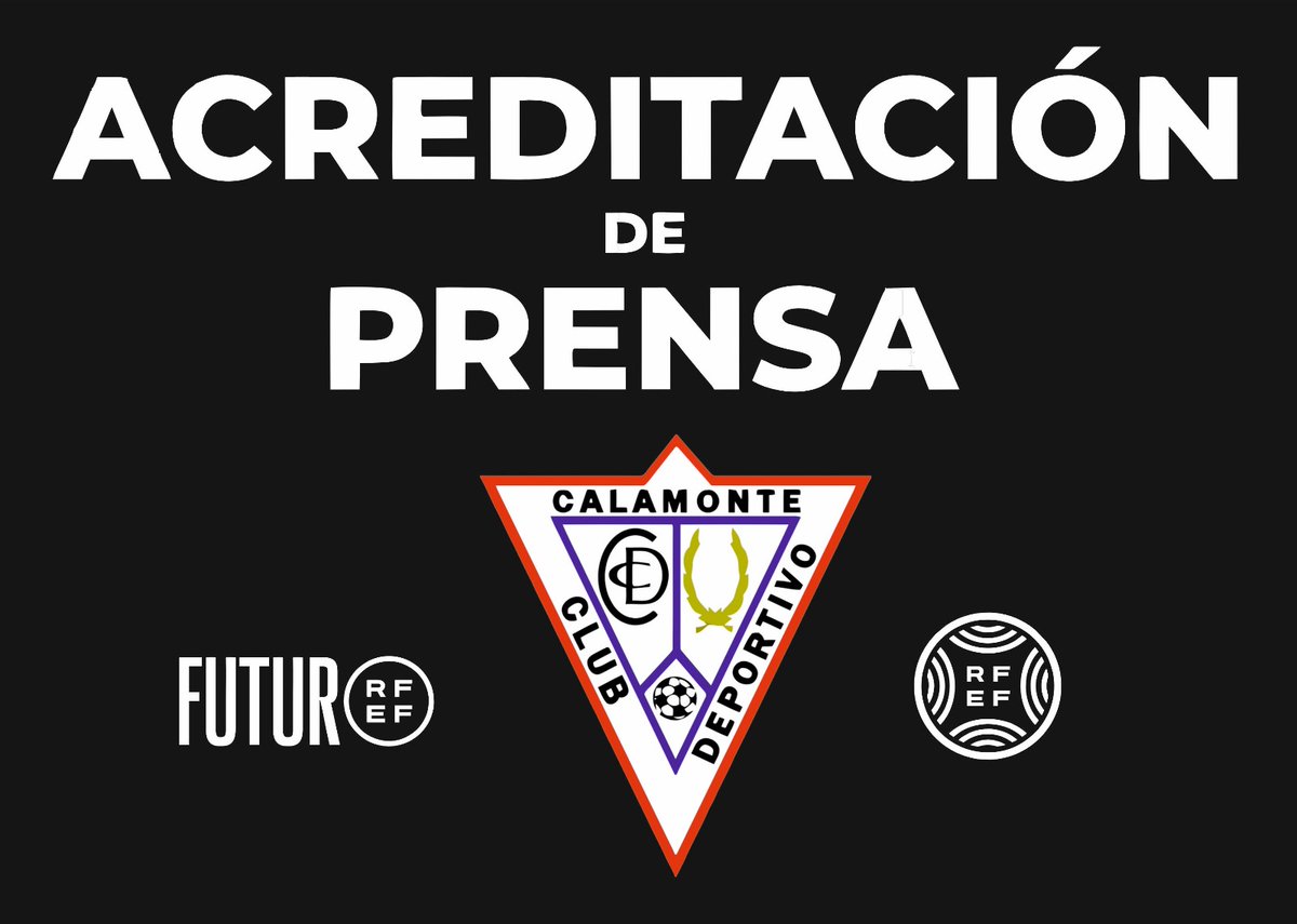 🎤🎧 ACREDITACIONES 
🆚 <a href="/CCalamonte/">CD Calamonte</a>  - <a href="/CdGevora/">Cʟᴜʙ Dᴇᴘᴏʀᴛɪᴠᴏ Gᴇ́ᴠᴏʀᴀ</a>

El plazo queda abierto hasta el miércoles 15 de Octubre a las 12:00 Horas. 

 Cualquier petición que sobrepase esa fecha y hora no será atendida 

📩 prensacdcalamonte@yahoo.com