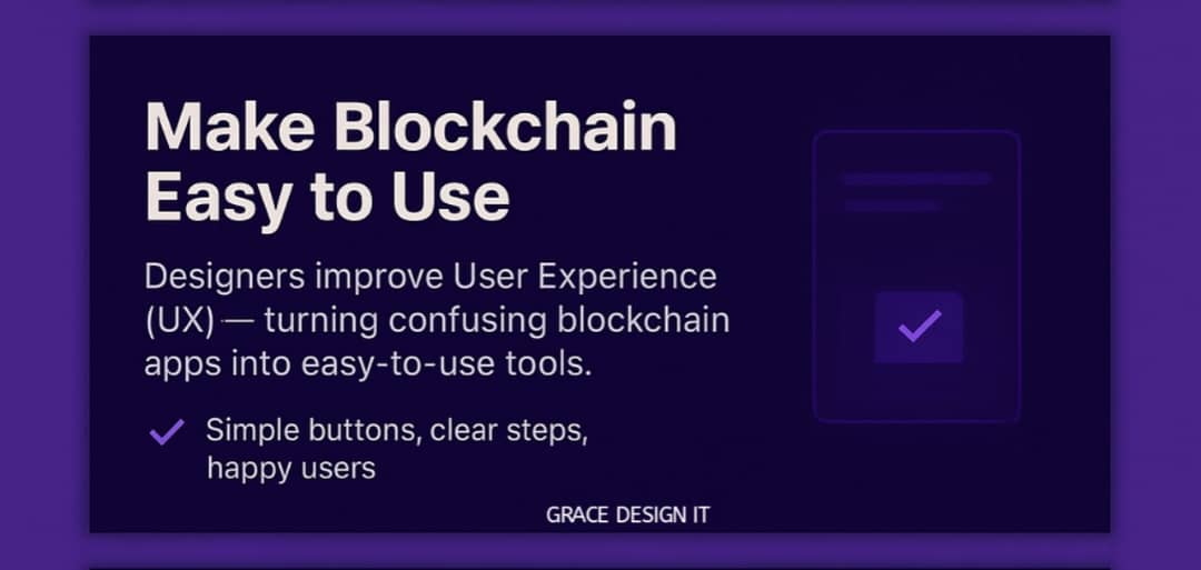GraceLinus22's tweet image. Blockchain may sound like code and data, but design makes it click.

It turns confusion into clarity, fear into trust, and innovation into something everyone can understand.

check our carousel designs 👇👇👇

#GraceDesignIt 
#BlockchainDesign 
#Creativity.
#graphicdesignce