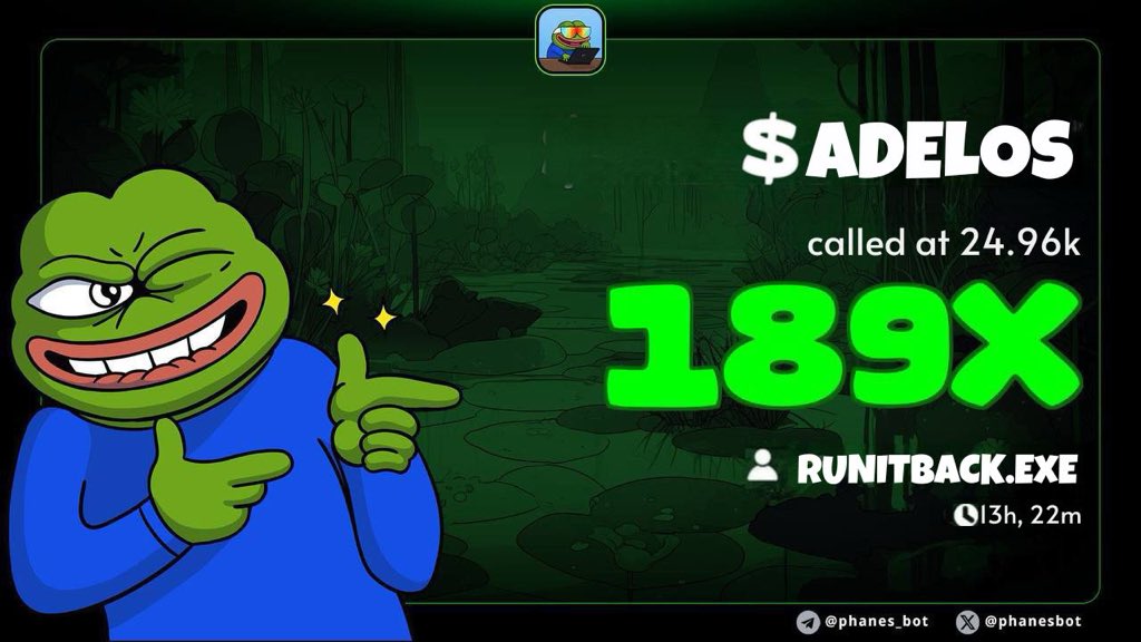 Pulled a clean 189x on $ADELOS in just 13 hours 😂

And you struggling?