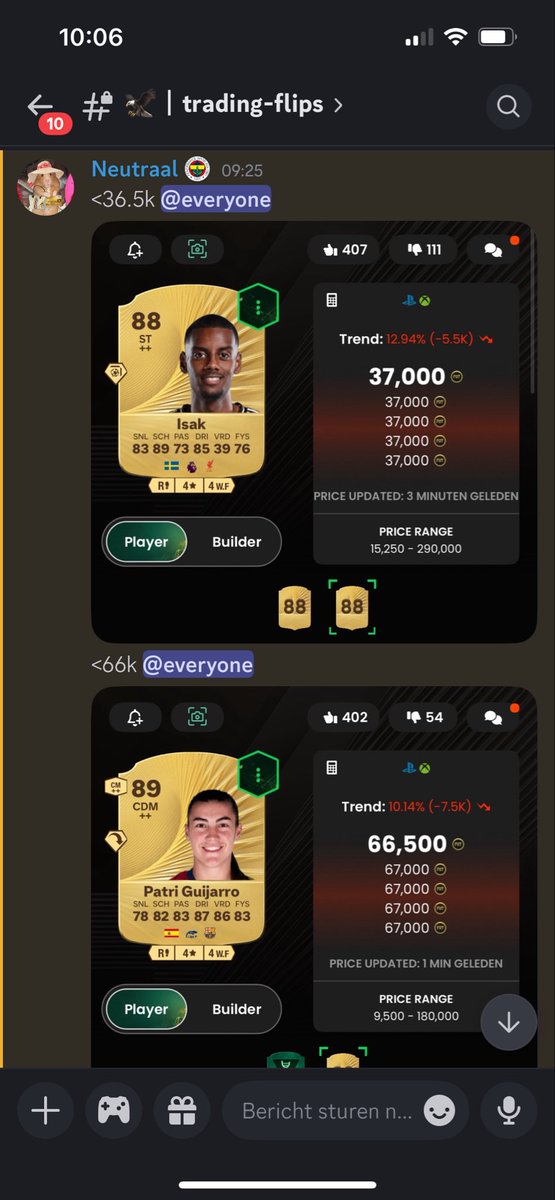 Just tipped 15+ cards last hour as it looks like everyone is scared to buy. More profit for us then I guess. #EAFC26 #trading