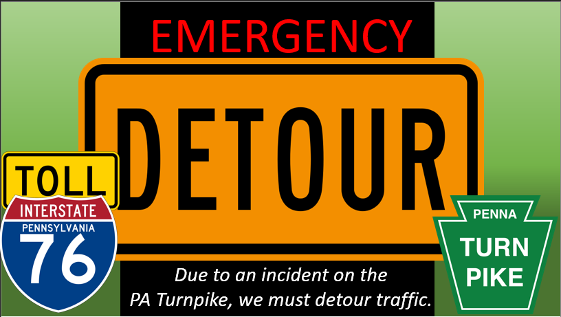 ROAD CLOSURE - #paturnpike I-76 EAST Closed between New Stanton