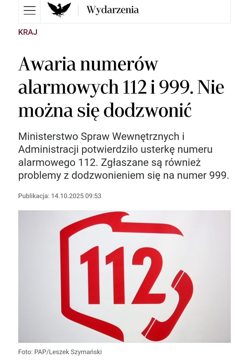 Jak Tusk rządzi, to nawet 112 nie działa.
#2lataChaosu