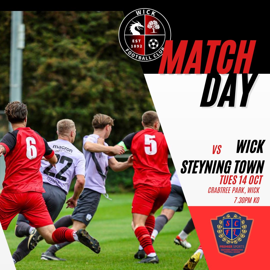 wick_club's tweet image. Back in action under the lights tonight. 

We continue our @TheSCFL league campaign by welcoming @SteyningTown to Crabtree Park.

🆚 @SteyningTown 
⚽️ KO 7.30PM
📍Crabtree Park, Wick 
🎟️ £6 | £4 concessions 
🍺 Bar open
🍔 Grub on the go

Come on you Dragons! 🐉