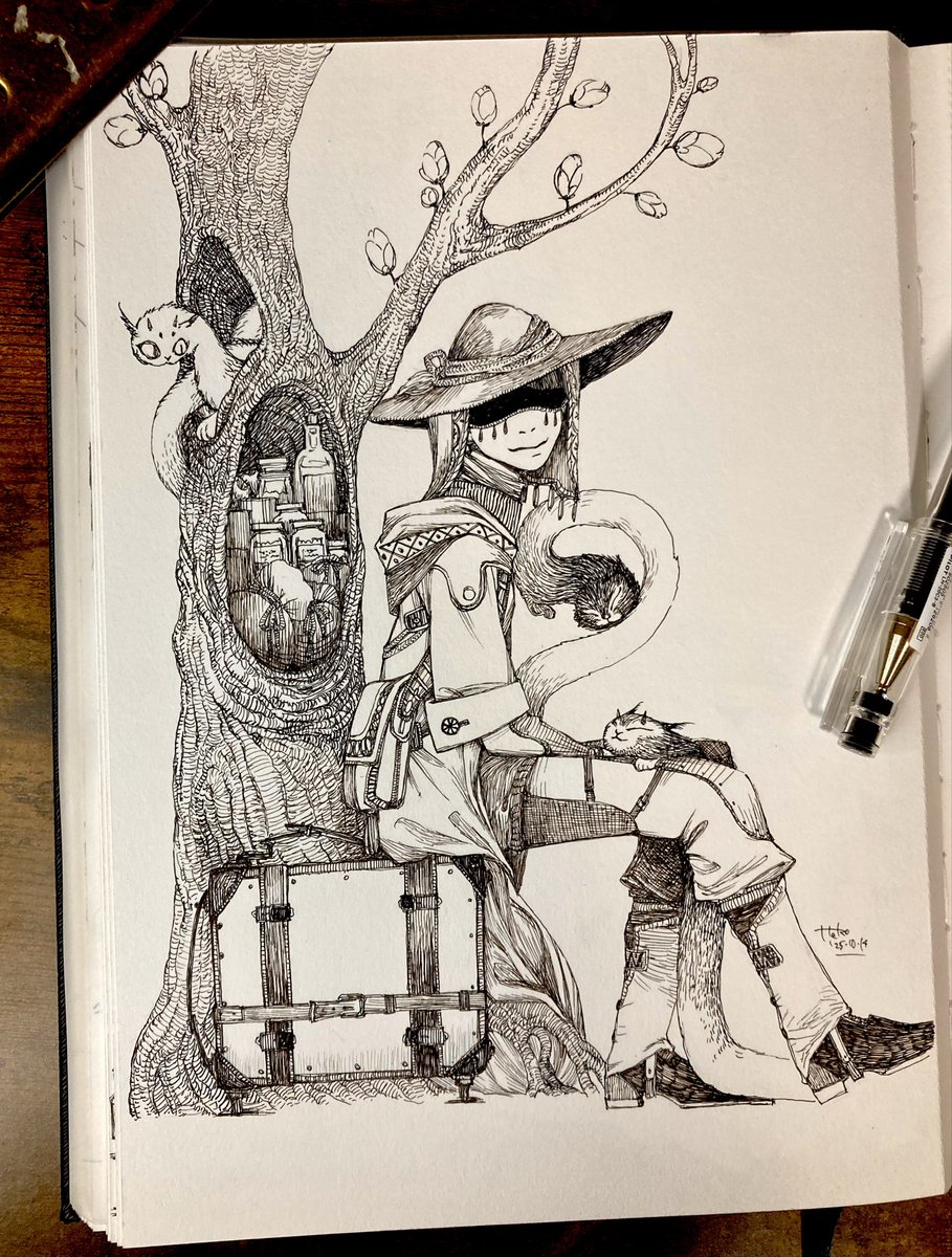 #インクトーバー2025
#Inktober2025 
#inktober2025day14
#trunk