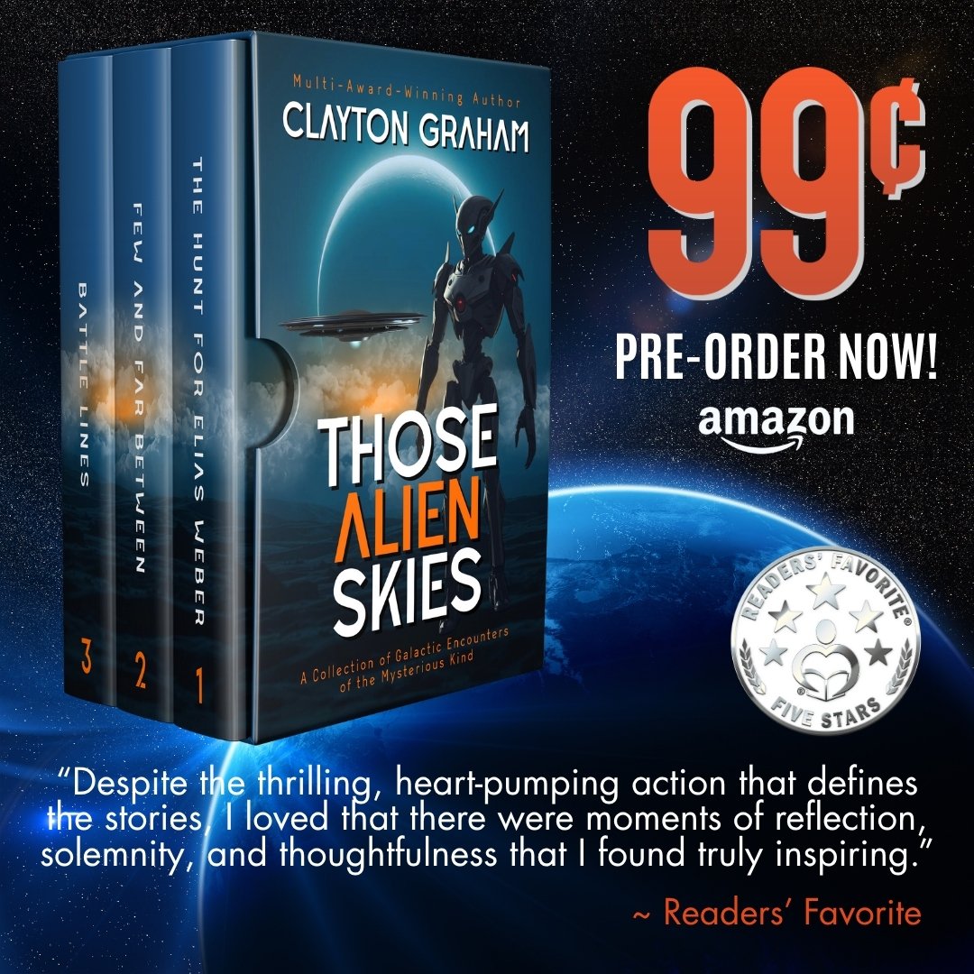 PRE-ORDER NOW AT AN INCREDIBLE BARGAIN PRICE. ENDS IN 2 WEEKS. 
CHECK OUT THE EDITORIAL REVIEWS. 
  mybook.to/thosealienskie…
Cross the threshold into uncharted realms. Three linked worlds. Three captivating tales.  
#scifi  #ebooks #books #sciencefiction #kindle #ian1 #SFF #IARTG