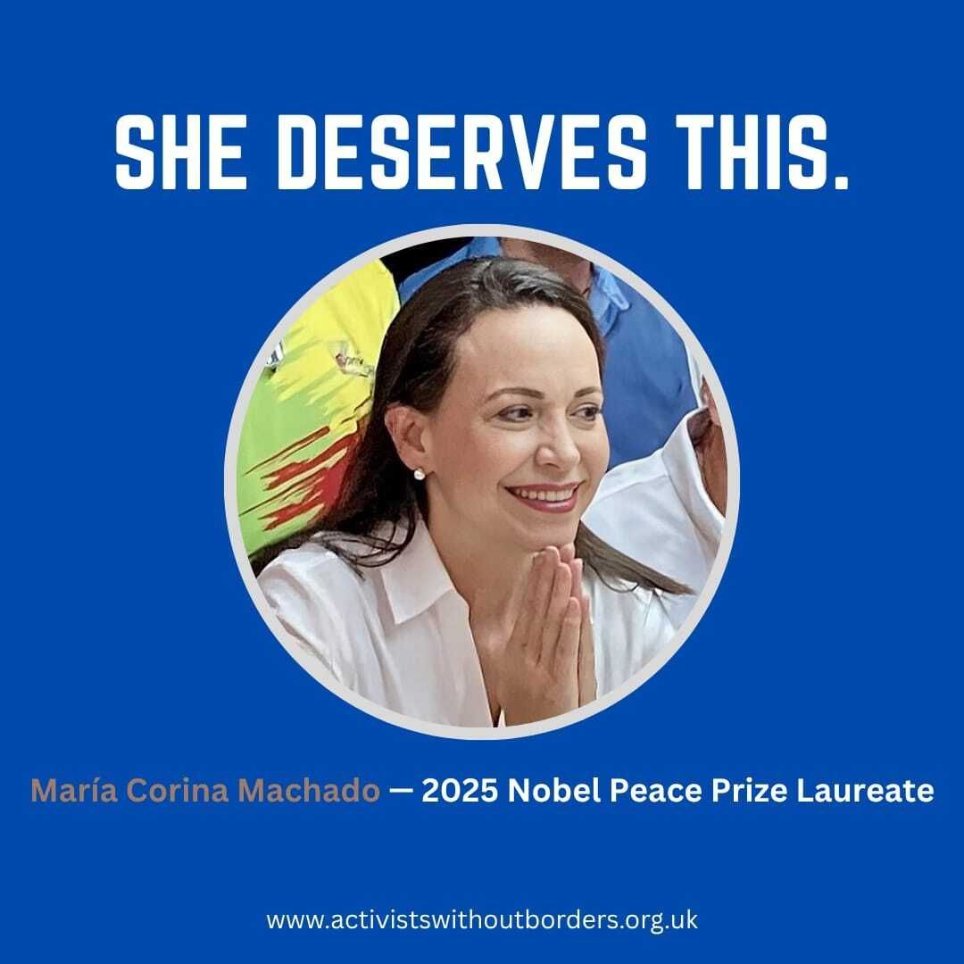 María Corina Machado’s 2025 Nobel Peace Prize is a victory for all Venezuelans who believe in freedom and justice. Her fearless spirit and unwavering courage inspire the world, proving that one person’s strength can ignite hope and drive a nation toward peace.

#NobelPrize