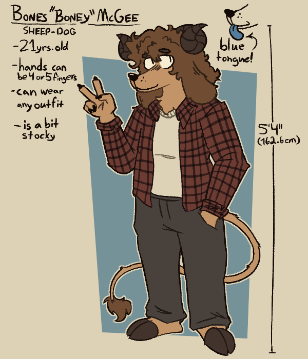 made a new ref sheet to better reflect how i draw Boney now