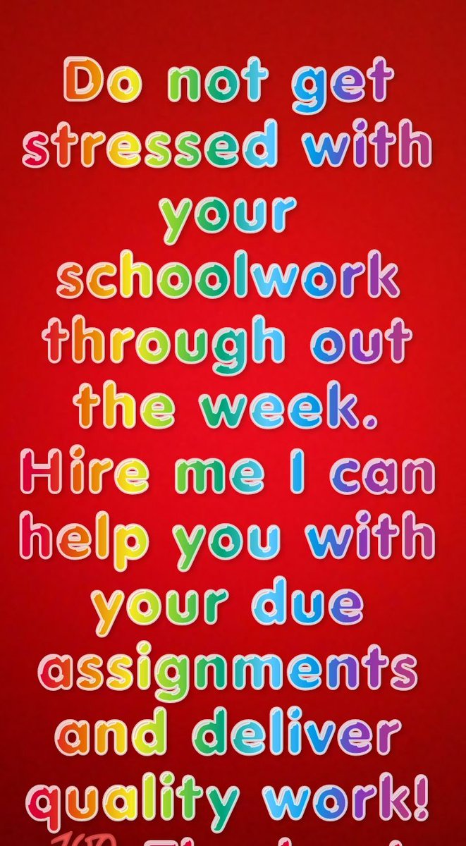 esthermuinde562's tweet image. Looking for homework and assignments help in
✓Anthropology
✓Coursework
#Summerclasses
✓Essay due
✓Math
Dissertation
✓programming
✓Coding....
✓Pay Paper
✓Online Classes
✓Assignment.
✓Javascript
✓Accounting.
✓Finance,. Hmu,,