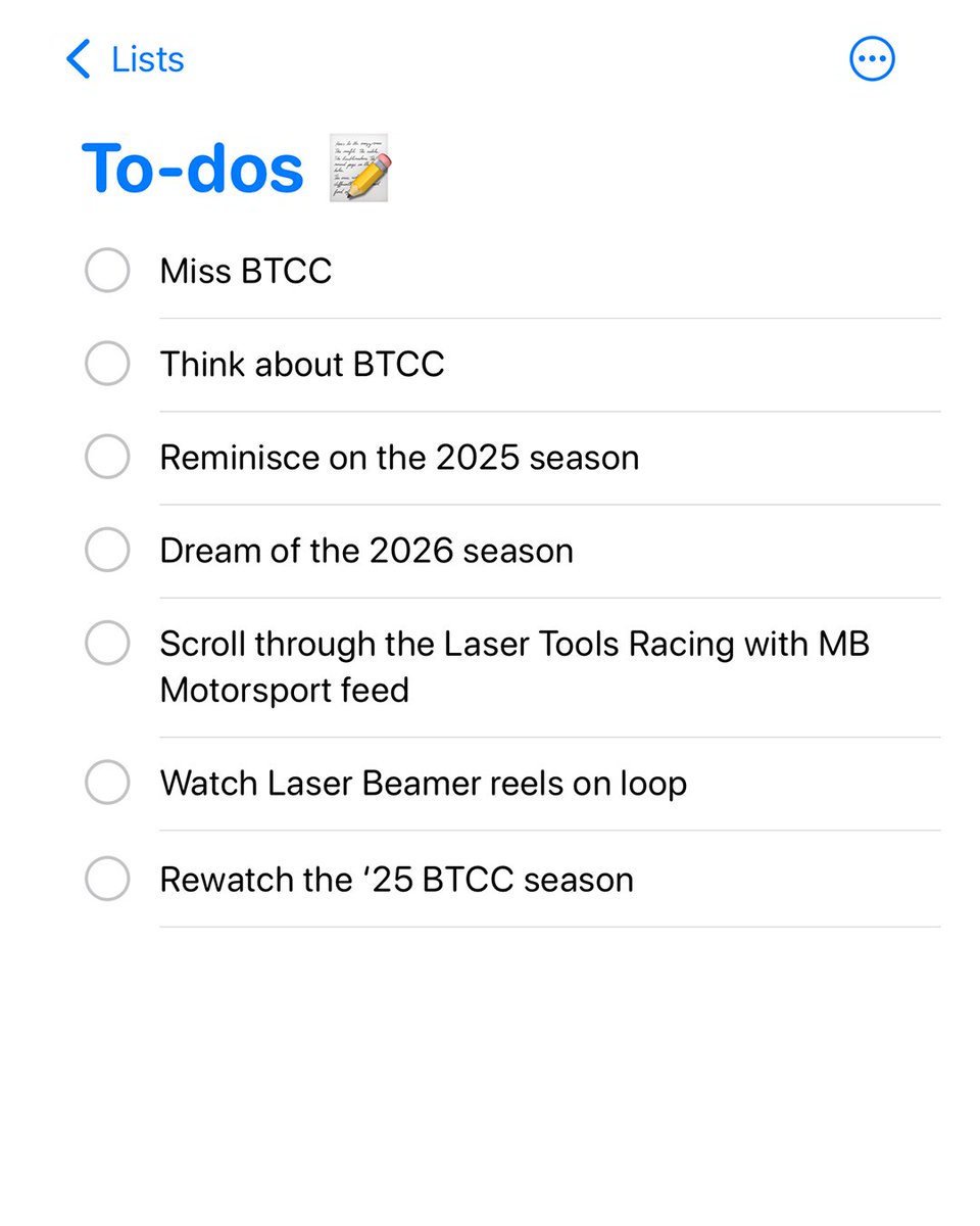 Today's to-do list ✍️

#WeAreLaserToolsRacing #MBMotorsport #BTCC