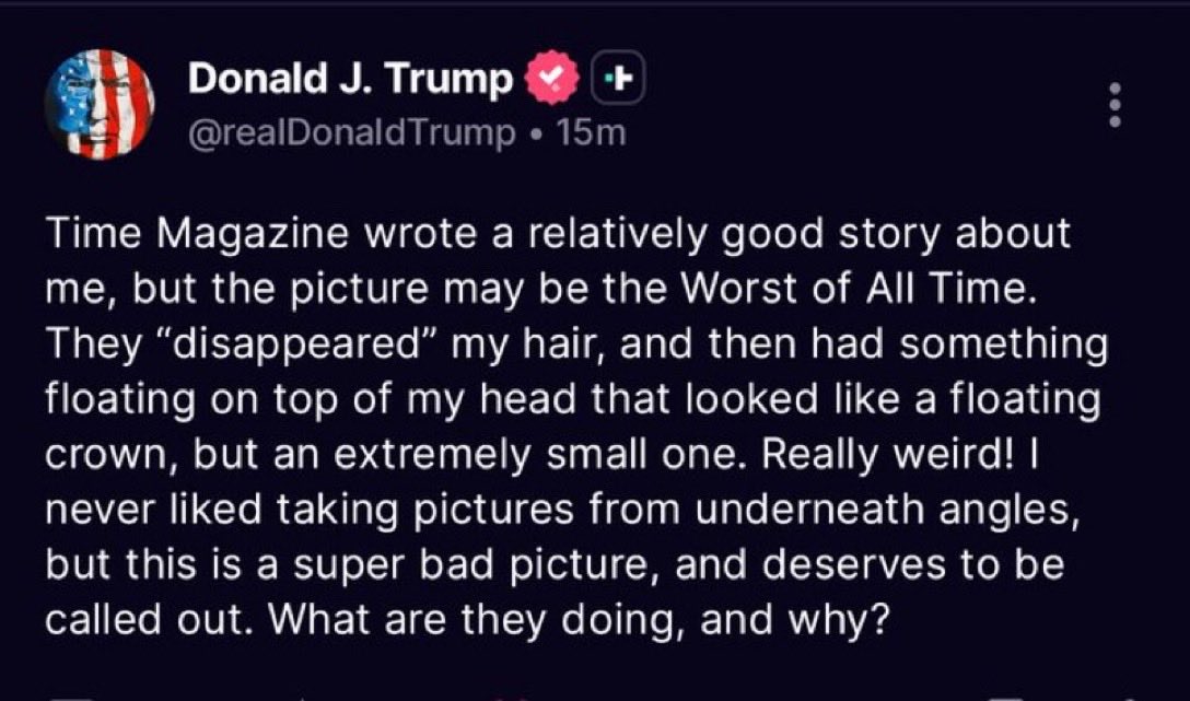 EastMedMonitor's tweet image. Image matters, Trump knows it and got very upset with TIME’s cover photo 😂