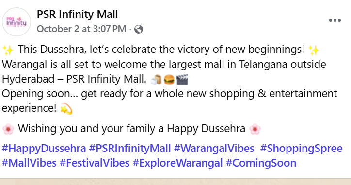 sri23k's tweet photo. #PSRInfinityMall WARANGAL to welcome LARGEST MALL outside Hyderabad..Location near by Mulug X road.. @HiWarangal @NTreal123 @TriCityWarangal @AddaWarangal @NST2003NST @sonofaparna @Vangarisena9 @introvert123_ @orugalluupdates @Voice_WGL @WarangalUpdates https://t.co/4cHjP90SJR